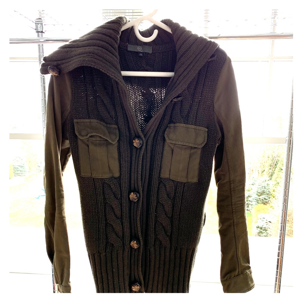 Alexander McQueen chunky knit olive cardigan